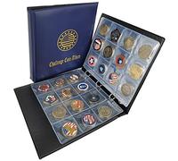 Challenge Coin Album 2.4''x2.4'' Pockets Holds 120 Large Military Coin Medals Display and Storage
