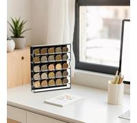 Challenge Coin Display,Clear Acrylic Round Coin Holder - Display Holder Box Removable Shelves Medals Pin Badges Collection for Desktop Or Wall