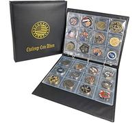 Challenge Coin Holder Collection Display Album Holds 120 Coins, Tokens, Stamps, Medallions, Badges