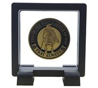 Challenge Coin Holder, Single Coin Display Case, 3D Floating Clear Frame with Feet Stand, Postage Stamp Jewelry Medallion Specimen Medal Holder Box