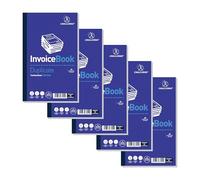 Challenge Duplicate Invoice Book with Vat, Carbonless, 100 Pages, Set of 5 (210 x 130 mm)