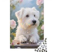 Challenge, Learn, And Enjoy with West Highland White Terrier - 1000 Piece Wooden Puzzle for An Unforgettable Family Activity - Suitable for All Ages