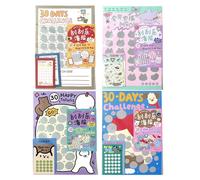 Challenge Scratch-Off Chart,4X Things To Do Challenge List 30 Days For Couple | Scratchable Poster For Women Valentine's Day