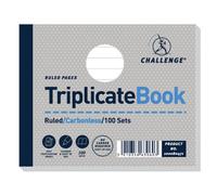 Challenge Triplicate Book, Carbonless, 100 Pages, 5 Pack (105 X 130 mm)