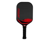 Challenger Friday Paddle, Two Layer T700 Raw Carbon Fiber, Foam Injected Walls, USAP Approved, Honeycomb Core, Tennis Style Grip, Gritty Surface for Spin (Cardinal, 1)