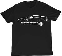 Challenger Headlights On Muscle Car T-Shirt - Vintage Muscle Coupe Silhouette Automotive Enthusiast Apparel Black