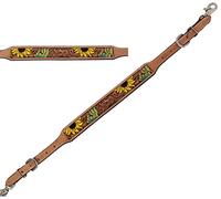 CHALLENGER Horse Western Leather Tack Hand-Painted Sunflower Cactus Tooled Adjustable Wither Breast Collar Strap 105FK22