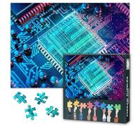 Challenging 1000 Piece Jigsaw Puzzle for Adults Featuring Computer Chip Electronic PC CPU Concept Technology Art 27.5 x 19.7 Inches