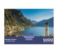 Challenging 1000 Piece Lake Garda Jigsaw for Adults - Eco-Friendly Paper Puzzle, A Mindful Toy & Unique Gift Idea 38x26cm/1000pcs