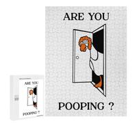 Challenging Are You Pooping？ Funny Cartoon Image Jigsaw Puzzle for Adults, 500 PCS, A Rewarding Pastime for Dedicated Jigsaw Fans, for Family Nights