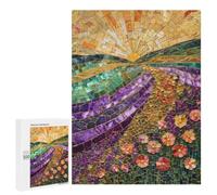 Challenging Blooming Sunrise Mosaic Jigsaw Puzzle for Adults, 500 PCS, A Rewarding Pastime for Dedicated Jigsaw Fans, for Family Nights