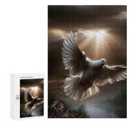 Challenging Dove Flying Through Sunbeams Jigsaw Puzzle for Adults, 300 PCS, A Rewarding Pastime for Dedicated Jigsaw Fans, for Family Fun
