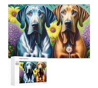 Challenging Floral Garden Dogs Art Print Jigsaw Puzzle for Adults, 1000 PCS, Versatile Leisure for Adults Who Enjoy Jigsaws, for Family Fun