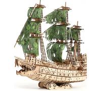 Challenging Flying Dutchman 3D Wooden Puzzles for Adults Pirate Ship Model Kit to Build - Ideal Christmas or Birthday Gift for Puzzle Enthusiasts