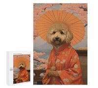 Challenging Goldendoodle Geisha Jigsaw Puzzle for Adults, 1000 PCS, Versatile Leisure for Adults Who Enjoy Jigsaws, for Puzzle Fans