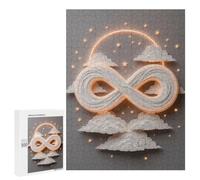 Challenging Infinity Symbol with Clouds And Stars Jigsaw Puzzle for Adults, 500 PCS, An Absorbing Project for Relaxed Weekends, for Creative Downtime