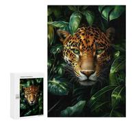 Challenging Jaguar Portrait in Jungle Jigsaw Puzzle for Adults, 300 PCS, An Absorbing Project for Relaxed Weekends, for Creative Downtime