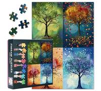 Challenging Jigsaw Puzzle 1000 Pieces Adult Jigsaw Four Seasons Trees Puzzles for Home Decor Colorful Trees Puzzles as Birthday Party Gifts for Family Friends 27.5"X19.7"