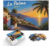 Challenging Jigsaw Puzzle La Palma Sunset 1000pcs (38x26cm) for Adults | For screen-free leisure: Adult jigsaw puzzle with 1000 pieces turns free time into a focused activity.