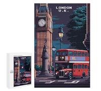 Challenging London England Pixel Art Jigsaw Puzzle for Adults, 1000 PCS, A Creative Way to Unwind after A Busy Day, for Indoor Play