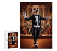 Challenging Meerkat Conductor with Animal Orchestra Jigsaw Puzzle for Adults, 300 PCS, A Rewarding Pastime for Dedicated Jigsaw Fans, for Family Fun