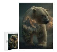 Challenging Polar Bear Landscape Double Exposure Jigsaw Puzzle for Adults, 500 PCS, Versatile Leisure for Adults Who Enjoy Jigsaws, for Puzzle Fans