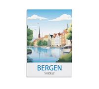 Challenging Puzzles，Bergen Norway, Impossible Difficult Hard Fun 1000 Piece Jigsaw Puzzles for Adults 26x38cm