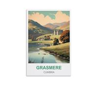 Challenging Puzzles,Grasmere Cumbria Posters JigsawPuzzle 2000 Pieces for Adults Challenging Puzzle Games 100x70CM