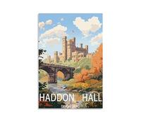 Challenging Puzzles，Haddon Hall Derbyshire JigsawPuzzle 1000 Pieces for Adults Challenging Puzzle Games 70x50CM