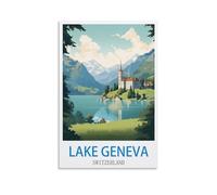 Challenging Puzzles，Lake Geneva Switzerlands, Impossible Difficult Hard Fun 1000 Piece Jigsaw Puzzles for Adults 50x70cm