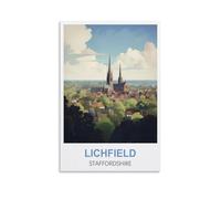 Challenging Puzzles,Lichfield Staffordshire Posters JigsawPuzzle 1000 Pieces for Adults Challenging Puzzle Games 70x50CM