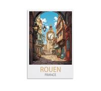 Challenging Puzzles，Rouen France Impossible Difficult Hard Fun 1000 Piece Jigsaw Puzzles for Adults 38x52cm