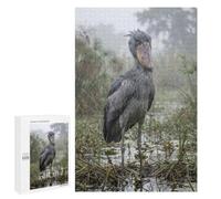 Challenging Shoebill Stork in Misty Wetland Jigsaw Puzzle for Adults, 1000 PCS, A Rewarding Pastime for Dedicated Jigsaw Fans, for Family Fun