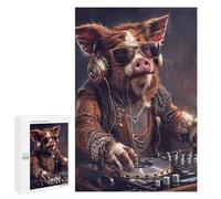 Challenging Wild Hog DJ Jigsaw Puzzle for Adults, 1000 PCS, A Creative Way to Unwind after A Busy Day, for Indoor Play