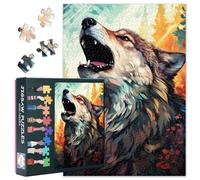 Challenging Wolf Puzzles for Adults Wolf Jigsaw Puzzles for Adults Artwork Home Decor 1000 Pieces Animal Canine Theme Jigsaws as Gifts for Puzzle Lovers Game Night 27.5"X19.7"