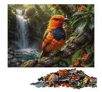 Challenging Wooden Puzzle, Adults, Flame Bowerbird Exotic, 1000 Pieces | Colour and shape sorting: less screen time at home alone or together.