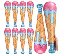 Chalyna 12 Pcs Ice Cream Drip Inflatable Baseball Bats 17 Inch Inflatable Baseballs Bat Baseball Drip Party Decorations for Ice Cream Sports Summer Pool Beach Party Favors Birthday Supplies
