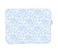 CHAMAIR 11 Inch Laptop Sleeve Patterned Floral Laptop Case Cute Laptop Sleeve Puffy Quilted Laptop Sleeve Womens Aesthetic Macbook Case (A01 Blue Floral 11inch)