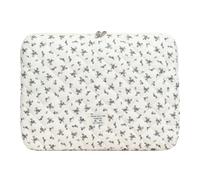 CHAMAIR Puffy Laptop Sleeve Cute Floral Quilted Case - Aesthetic Notebook Cover for Macbook 14'' 15'' (Black 15in)