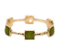 Chamak by Priya Kakkar Women's Textured Jeweled Bangle Bracelet Green & Gold