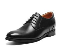 CHAMARIPA Elevator Shoes for Men | Invisible Height Increase Dress Shoes with Built-in System | 2.96 Inches/7.5cm Hidden Lift | Round Toe Calfskin for Formal Business & Wedding | UK 7