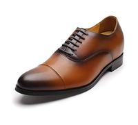 CHAMARIPA Men's Business Oxford Elevator Shoes - 2.76 inches Taller - X92H38 Brown