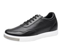 CHAMARIPA Men's Elevator Shoes Breathable Mesh Leather Sneakers - 2.36 inches Black 6.5 UK