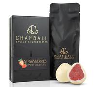 CHAMBALL White Chocolate with Strawberries | Luxury Chocolates Gift Box 150g | White Chocolate bombons, Assorted Gift Box, Valentine’s Chocolate, Father’s Day Gift
