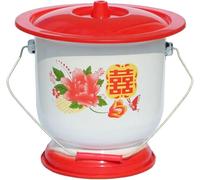 Chamber Pots,Spittoon with Lid,Urinal Bucket Toilet Bowl Bedpan Enamel Handheld Pee,Puke Bucket