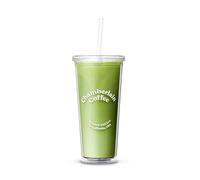 Chamberlain Coffee Tumbler - Clear Insulated 24 Oz Iced Coffee Cup - Double Wall Tumbler with Lid and Straw for Cold Brew, Iced Tea, Matcha Drinks