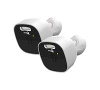CHAMBERLAIN myQ Outdoor Battery Camera | 2K Camera, Color Night Vision, Spotlight, Motion Alerts, Live View with Two-Way Talk, Wireless, Weather-Resistant, Outdoor, White, 2 Pack