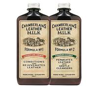 Chamberlain's Leather Milk Formula No. 1 & 2 - Leather Care Liniment and Straight Cleaner Made in the USA - 2 0.35 L