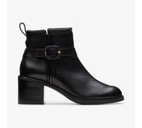 Clarks Women's Chamberly Trim Combat Boot, Black Leather, 4.5 UK