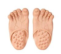 Chambom Funny Feet Slippers - Gag Gifts, Funny White Elephant Gifts Costumes Barefoot Slippers Novelty Plastic Costume Feet Toe Shoe Big Foot Realistic Costume Accessories, Skin Color, 8-14 Women/9-14